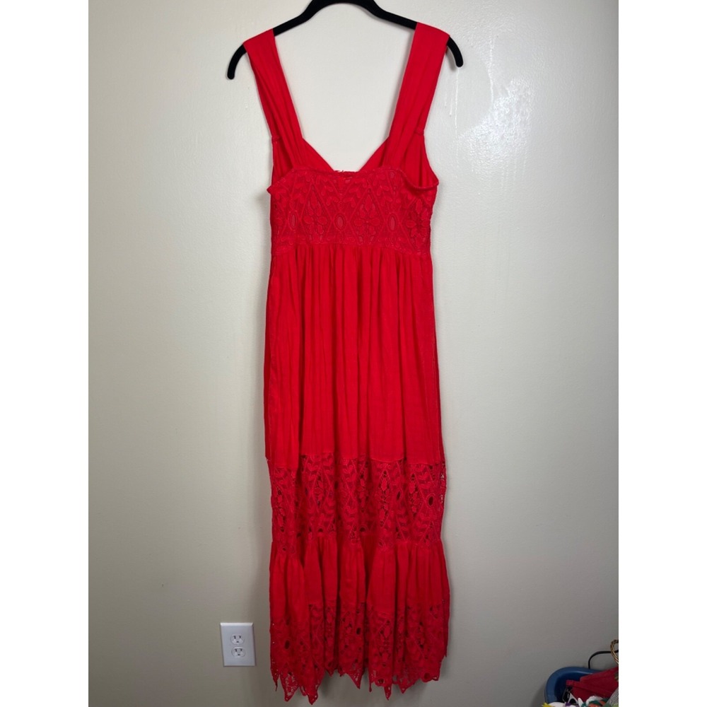 Free People Dress Women's 6 Rhapsody Crochet Lace Boho Fairy Western Maxi Dress - Picture 4 of 16